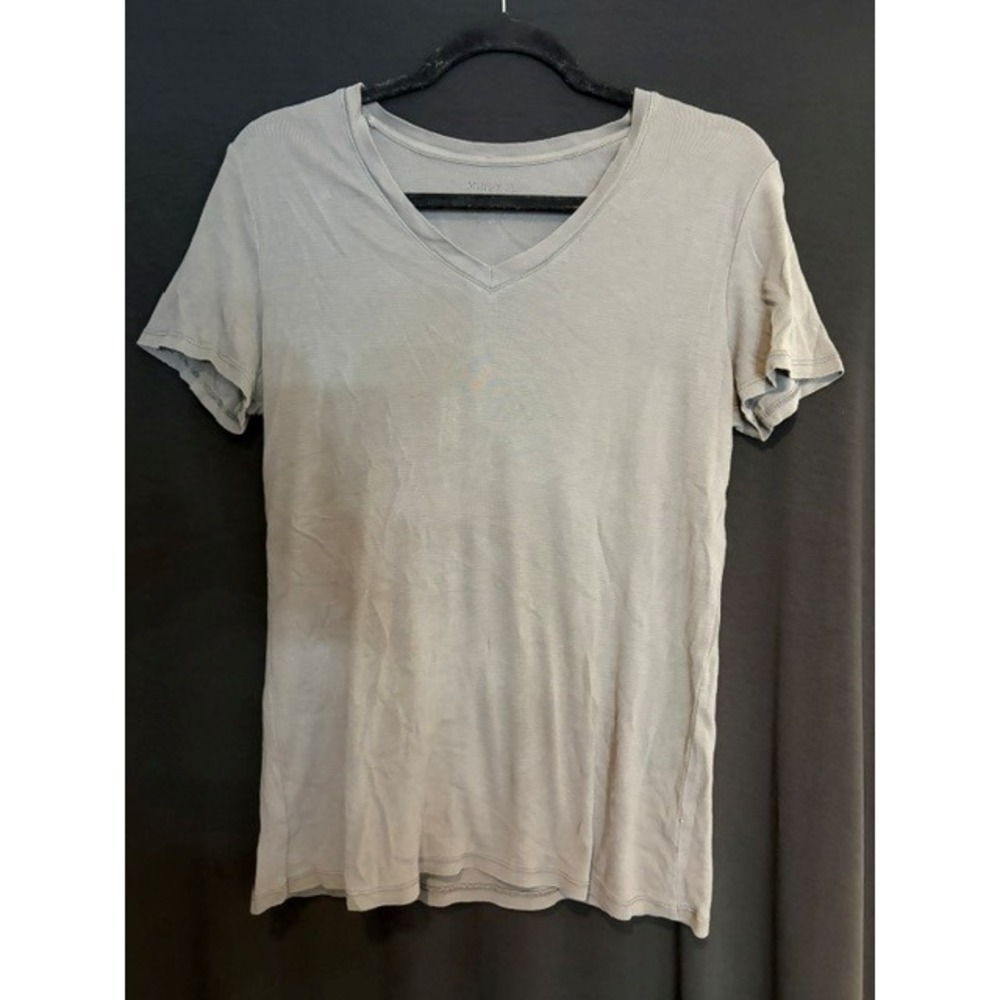 Women's Gray Merona V-Neck T Shirt Size L